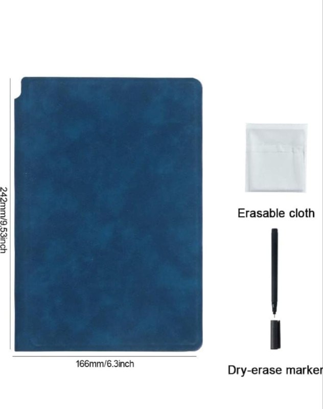 Reusable whiteboard notebook